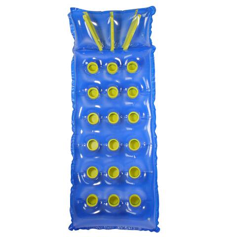 76IN 18 POCKET INFLATABLE MATTRESS - BLUE