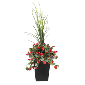 40" OUTDOOR RED GERANIUM PLANTER